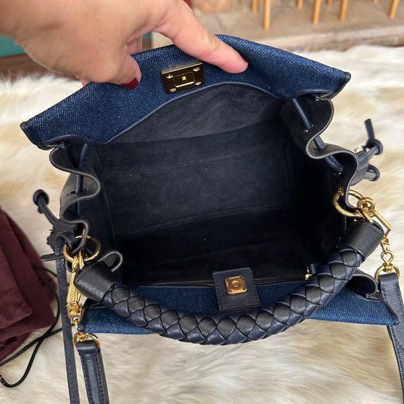 Authentic MULBERRY IRIS Bag in blue denim and leather trim SMALL plus key ring - Picture 9 of 16